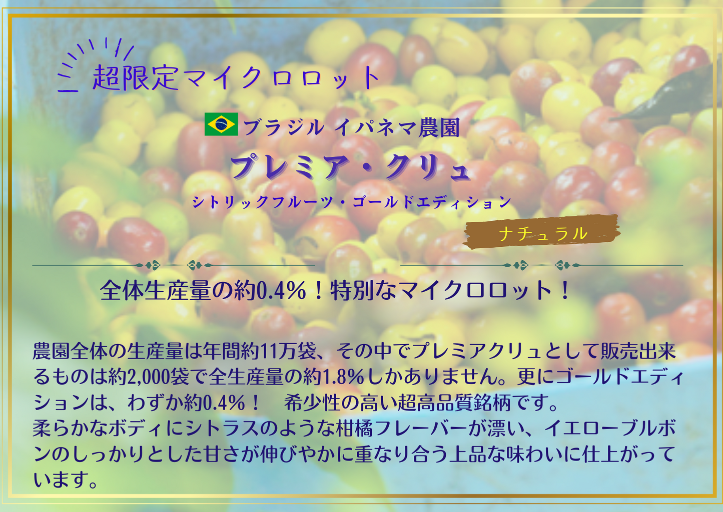 ブラジル・ プレミアクリュ・シトリックフルーツ